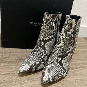 Genuine Patrizia Pepe Snake Skin Ankle Booties